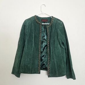 Hal Rubenstein Jade Suede Leather Jacket Size Large